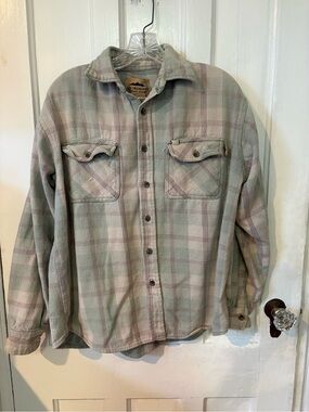 Men's Plaid Shirt Jacket in Sage Green - Lightweight Layering